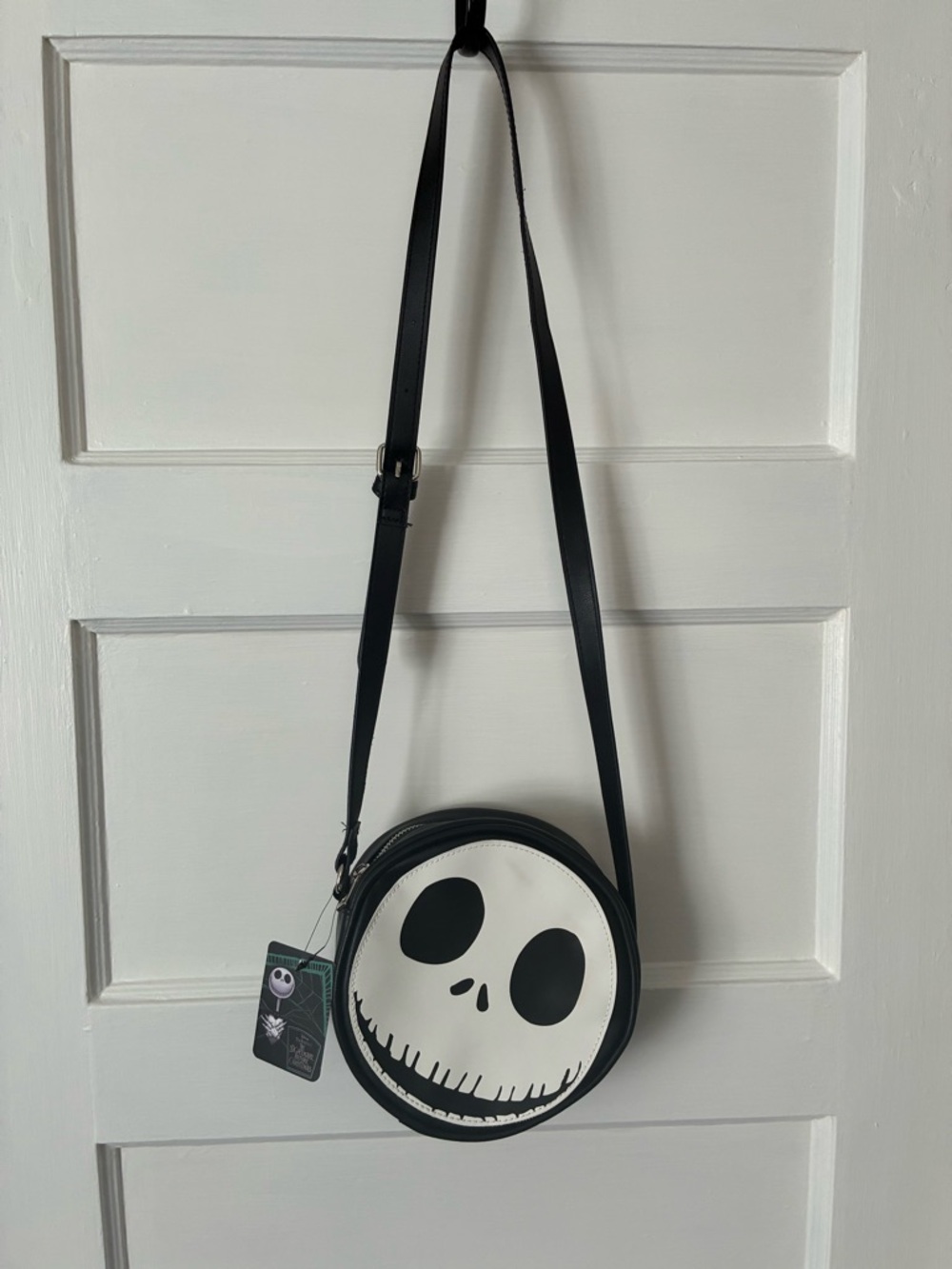 Disney Black and White Jack Skellington Round Crossbody Bag